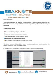 Tank Last Movements Feature for ISO Tanks | SeaKnots IT Solutions